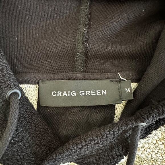 Craig Green Reverse Laced Hoodie in Greenish Gray and Black - Picture 5 of 6
